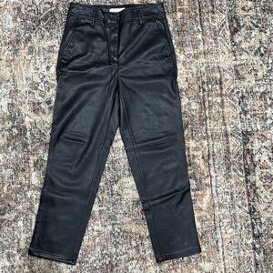 LOFT Black Faux Leather Trousers